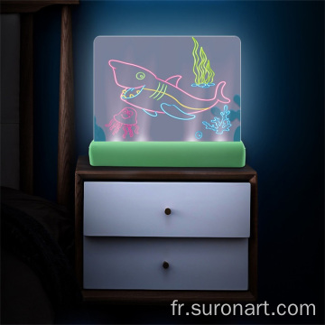 Tapis de planche à dessin LED magique clignotant 3D brillant